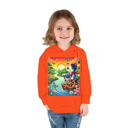 Sailor Kitten’s River Adventure Toddler Pullover Fleece Hoodie
