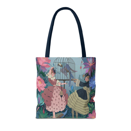 🦜🌸 The Ladies Of The Enchanted Aviary Tote Bag – Art Deco Floral Fantasy