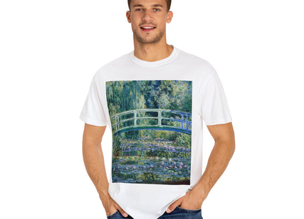 Water Lilies and Japanese Bridge by Claude Monet Unisex Garment-Dyed T-shirt