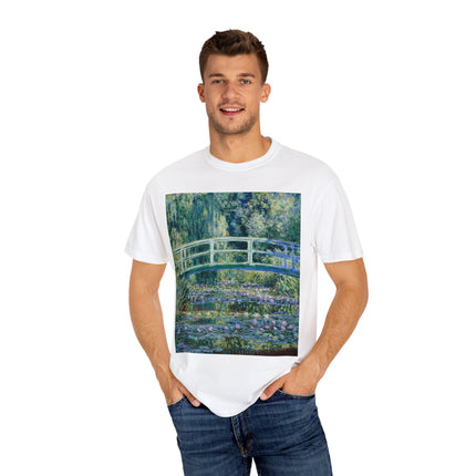 Water Lilies and Japanese Bridge by Claude Monet Unisex Garment-Dyed T-shirt