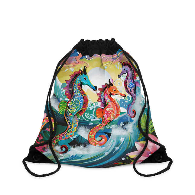 Seahorse Symphony Drawstring Bag