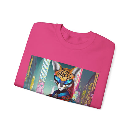 Cyber Cat Glamour Unisex Heavy Blend™ Crewneck Sweatshirt