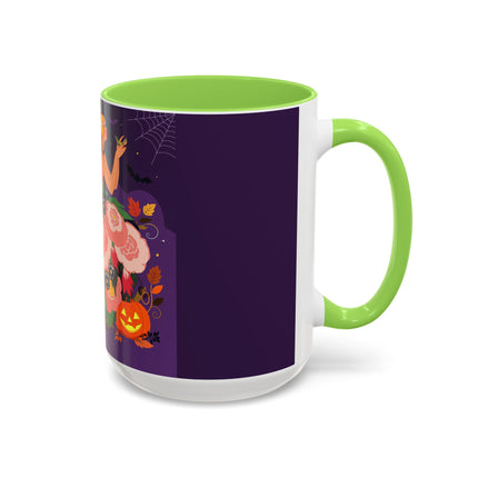 🌹🎃 The Lady Of The Haunted Rose Garden Colorful Mug – Romantic Halloween Charm