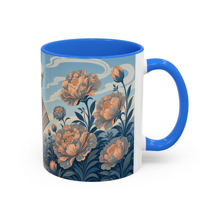 ☔🌸 The Grand Floral Journey Colorful Mug – Art Deco Travel Elegance