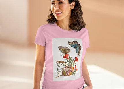 Blue Butterflies and Pomegranate Cotton Tee