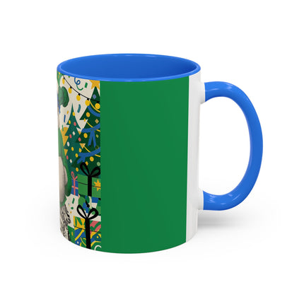🍀🎄 The Emerald Holly Christmas Colorful Mug – Art Deco Holiday Elegance