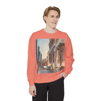 Gondola Moorings on the Grand Canal by John Singer Sargent Unisex Garment-Dyed Sweatshirt