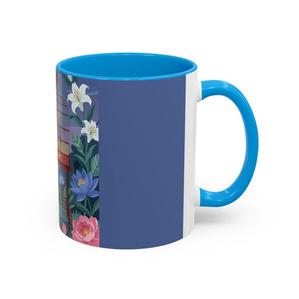 Whispers to the Golden Songbird Colorful Mugs – Art Deco Garden Elegance
