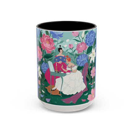 The Ladies Of The Blossoming Vanity Colorful Mugs – Art Deco Floral Elegance