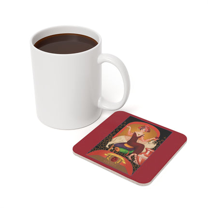 Capricorn Zodiac Design – January & Garnet | Cork Back Coaster