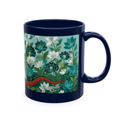 🐉🌿 The Lady & The Garden Dragon Ceramic Mug – Art Deco Botanical Whimsy