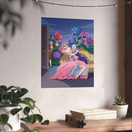 🌹💋 The Lady Of The Secret Rendezvous Matte Vertical Poster – Art Deco Romantic Whimsy