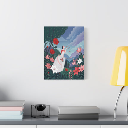 🌹💌 The Garden Of Blown Kisses Matte Canvas – Art Deco Floral Romance