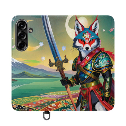 🐕⚔️ Cyberpunk Samurai Dog Flip Case – Futuristic Honor & Kitsune Spirit