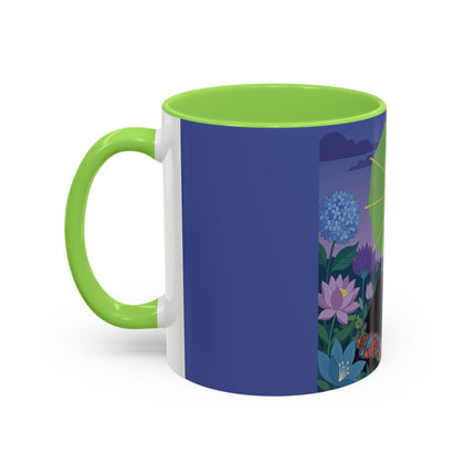 The Lady Of The Moonlit Needlework Colorful Mugs – Art Deco Crafting Elegance