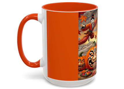 Halloween Rabbit’s Kabuki Jack-o’-Lanterns Colorful Mugs (11oz, 15oz)