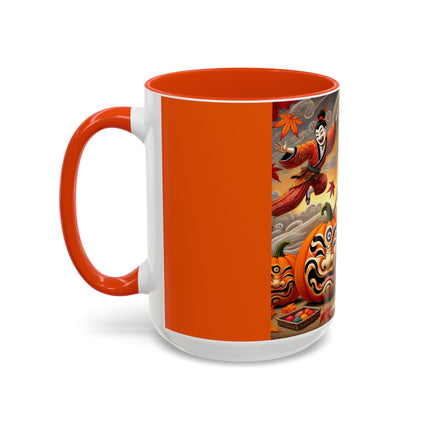 Halloween Rabbit’s Kabuki Jack-o’-Lanterns Colorful Mugs (11oz, 15oz)