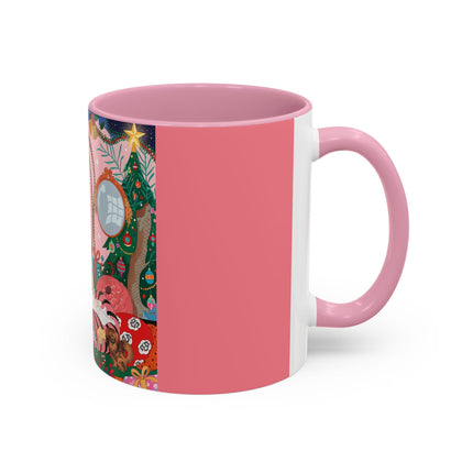 🎀🎄 Christmas Morning In The Rose Parlor Colorful Mug – Art Deco Holiday Fantasy