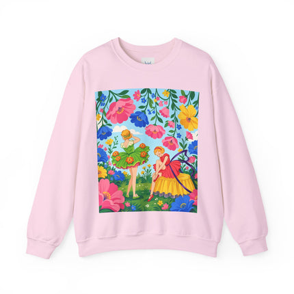 🌸🧚 The Fairies In The Flower Garden Crewneck Sweatshirt – Art Deco Floral Whimsy