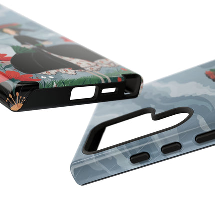 🌧️🌺 The Stormy Flower Walk Phone Case – Art Deco Floral Fashion