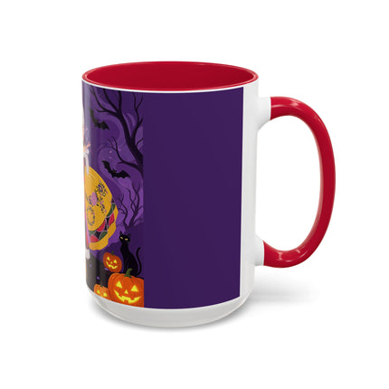 🎭🌹 The Harlequin Rose Masquerade Colorful Mug – Theatrical Halloween Romance