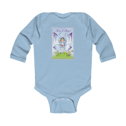 It’s A Boy! Long Sleeve Baby Bodysuit – Whimsical Wings & Cozy Celebration