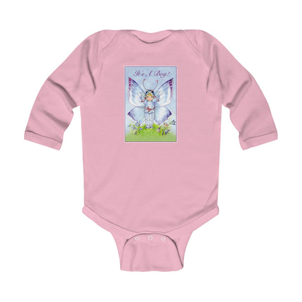 It’s A Boy! Long Sleeve Baby Bodysuit – Whimsical Wings & Cozy Celebration