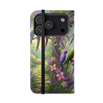 🧚🦜 Lavender-Winged Fairy Flip Case – Dreamy Elegance & Spring Whimsy