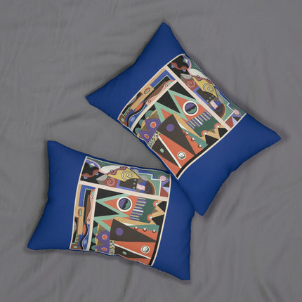 Collection decors et couleurs Pl.03 by Georges Valmiers Spun Polyester Lumbar Pillow