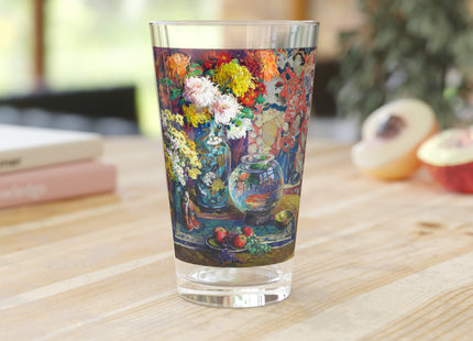 Fish, Fruits, and Flowers by Kathryn E. Cherry Glass, 16oz