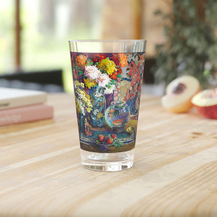 Fish, Fruits, and Flowers by Kathryn E. Cherry Glass, 16oz