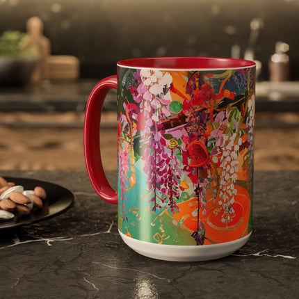 Golden Wisteria Elegance Colorful Mugs (11oz, 15oz)