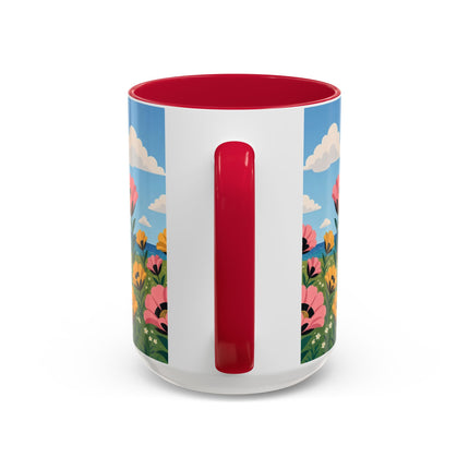 🌸⛵ The Seaside Blossom Promenade Colorful Mug – Art Deco Coastal Elegance