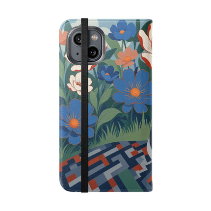 🌺🪞 The Lady Of The Grand Flower Salon Flip Case – Art Deco Floral Elegance