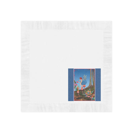 Periwinkle Painting the Petals by Ida Outhwaite White Coined Napkins