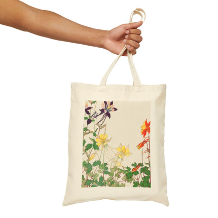 Aquilegia Flower by Tanigami Kônan Cotton Canvas Tote Bag