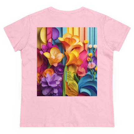 The Graceful Freesia Women's Midweight Cotton Tee