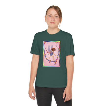A Playful Fairy Jumps Rope Youth Competitor Tee – Magical Motion & Whimsical Joy