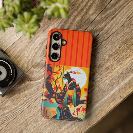Black Cat in Kimono Phone Cases