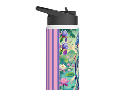 Fairy of the Koi Pond Stainless Steel Water Bottle, Standard Lid