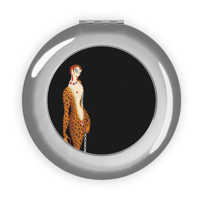 Leopard Queen Compact Mirror – Wild Glamour & Art Deco Elegance