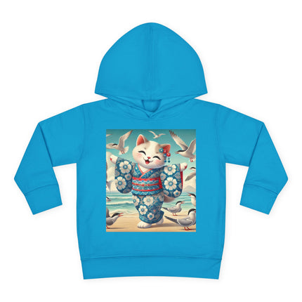 Geisha Kitten by the Seaside Toddler Pullover Fleece Hoodie