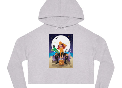 Moonlit Pirate Halloween Women’s Cropped Hooded Sweatshirt
