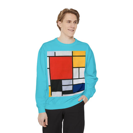Composition with Red, Yellow, Blue, and Black by Piet Mondrian Garment-Dyed Sweatshirt