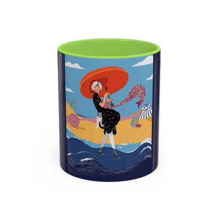 Beachside Promenade Colorful Mugs – Chic Summer Stroll & Coastal Glamour