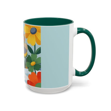 ❄️🌼 The Winter Flower Wanderer Colorful Mug – Colorful Art Deco Snow Fantasy
