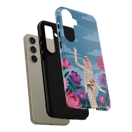 🌺👒 The Grand Flower Promenade Phone Case – Art Deco Fashion Illustration