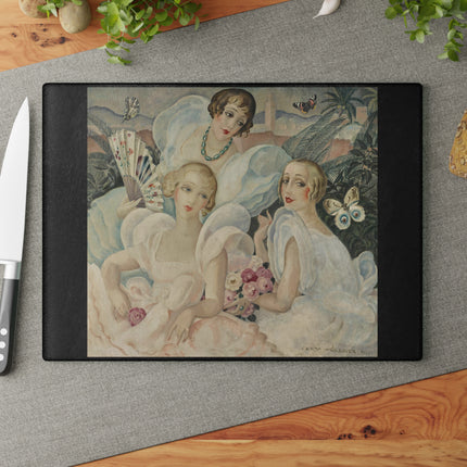 Les Femmes Fatales by Gerda Wegener Glass Cutting Board
