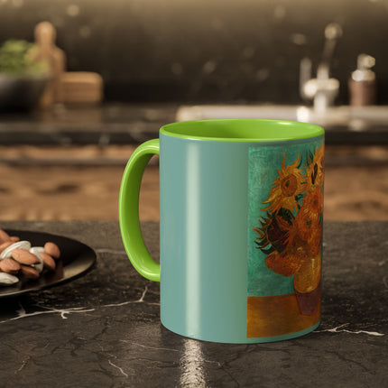 Vase with Twelve Sunflowers by Vincent van Gogh Colorful Mugs (11oz, 15oz)