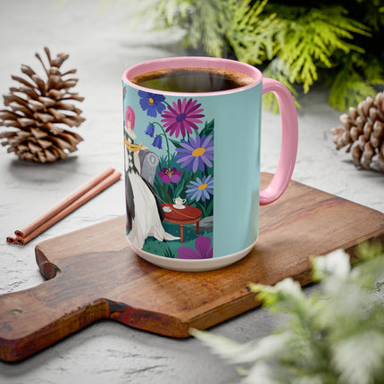 The Lady Of The Garden Tea Colorful Mugs – Art Deco Floral Elegance